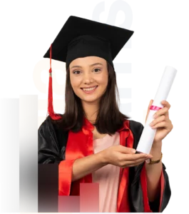 India Learns graduate holding her diploma certificate